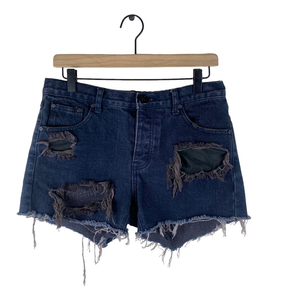 One by one teaspoon chargers  distressed button fly jean shorts